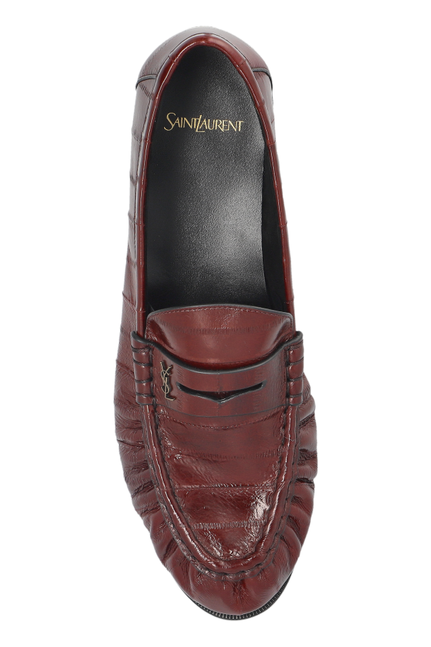 Burgundy Leather loafers Saint Laurent - Vitkac France
